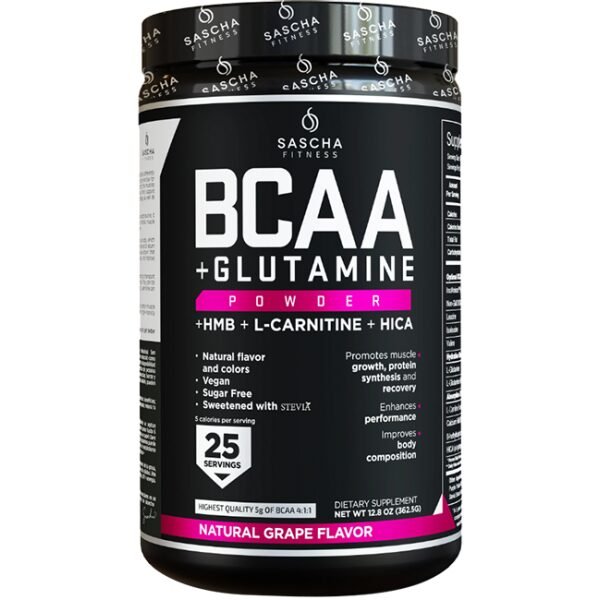 BCAA + GLUTAMINE POWDER - GRAPE - SASCHA FITNESS