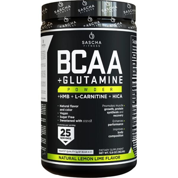 BCAA + GLUTAMINE POWDER - LEMON LIME - SASCHA FITNESS