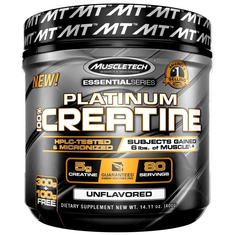 CREATINE PLATINUM MUSCLETECH 100 GR GRATIS + 300 GR