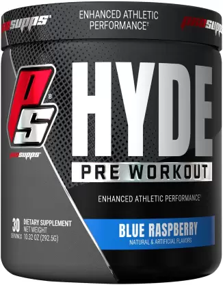 frasco de HYDE PRE-WORKOUT BLUE RASPBERRY