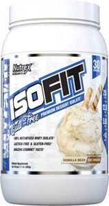 frasco de ISOFIT NUTREX VAINILLA BEAN ICE CREAM