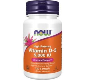 Vitamina D3 (5000 IU) X 120 CAPS NOW SPORT