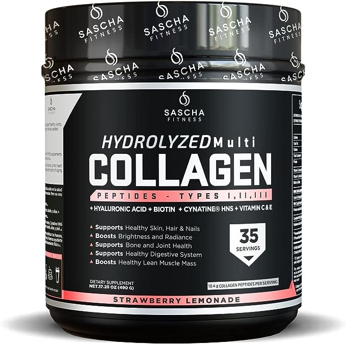 HYDROLYZED MULTI COLLAGEN STRAWBERRY LEMONADE 416 GR - SASCHA FITNESS