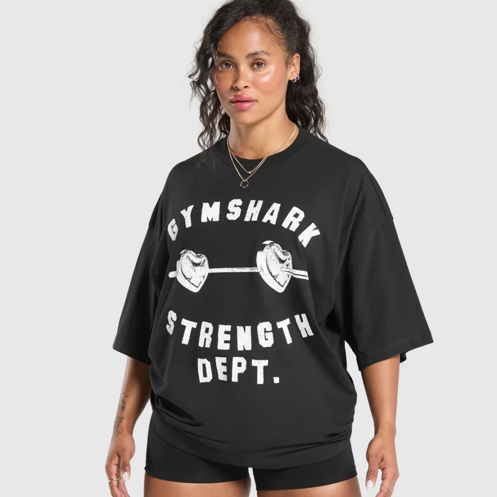 BRABELL HEARTS OVERSIZED BAGGY NEGRO GYMSHARK