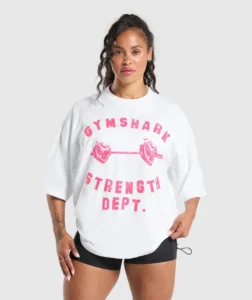 BRABELL HEARTS OVERSIZED BAGGY BLANCO GYMSHARK