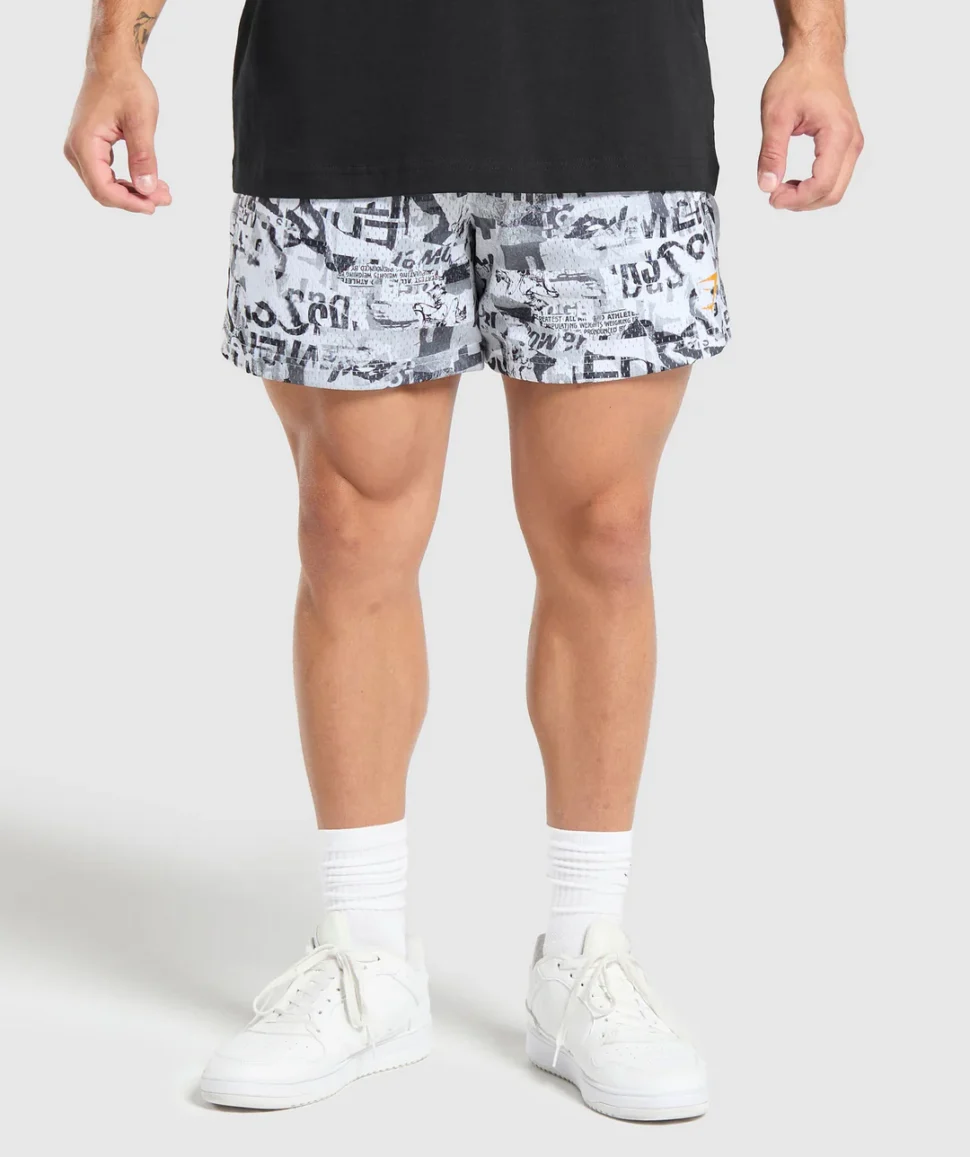PRINTED MESH 5 SHORTS GYMSHARK