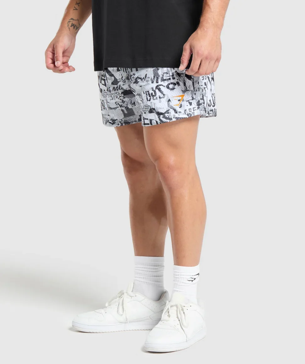 PRINTED MESH 5 SHORTS GYMSHARK - Imagen 2