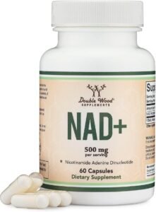 Suplemento NAD (500 mg de 95% de NAD+ puro por porción, suministro de 30 días) NAD Booster similar a la ribósido de nicotinamida (probado por terceros, seguro vegano, sin OGM)  Double Wood